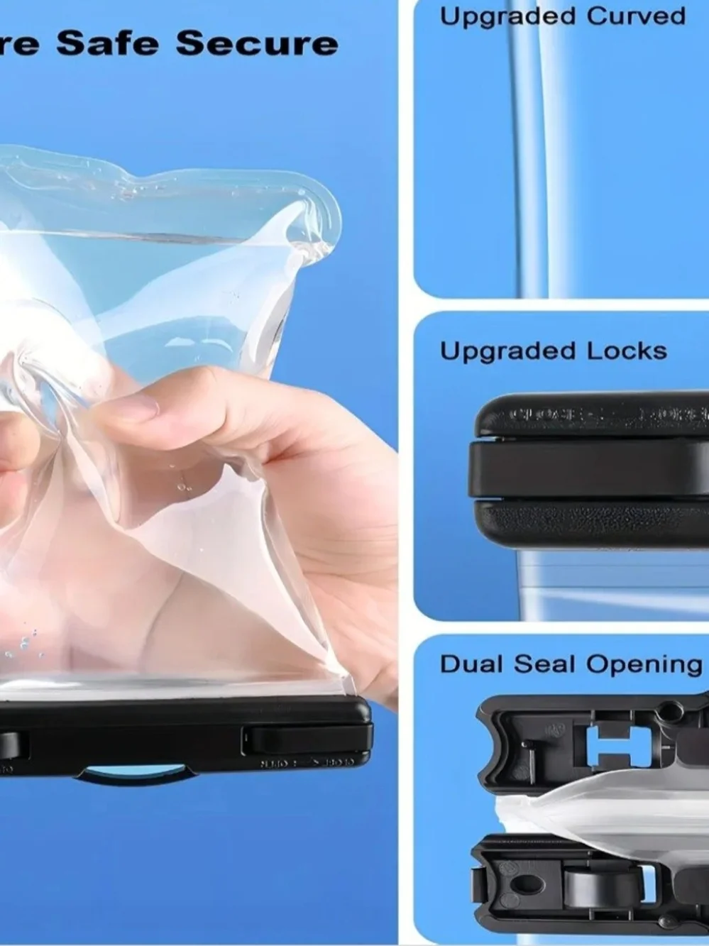 2 Pack Universal Waterproof Phone Pouch-Clear Protective Case with Lanyard
